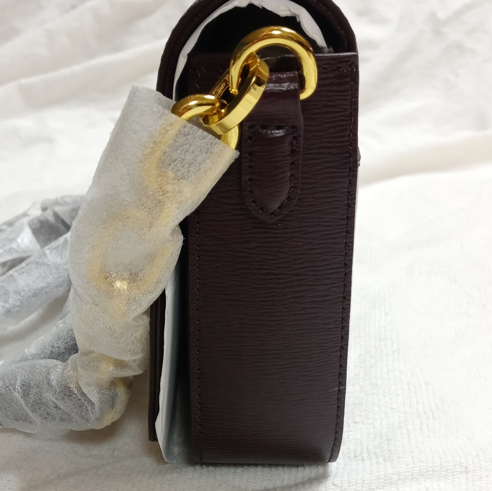 Ralph Lauren Burgundy Carmen Newberry Crossbody - Picture 3 of 6